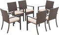 Sophia & William Patio Chairs Set of 6, 6 Pcs Lightweight Rattan Outdoor Dining Chairs, All-Weather Wicker Dining Chairs with Comfortable Seating