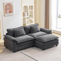 Oprisen 86" Modular Sectional Sofa, Comfy Cloud Couch Sectional Sofa with Ottoman, Velvet Sofa Sleeper Deep Seat Sofa with Throw Pillows for Living Room (Blue Gray, 86"- L Shape)
