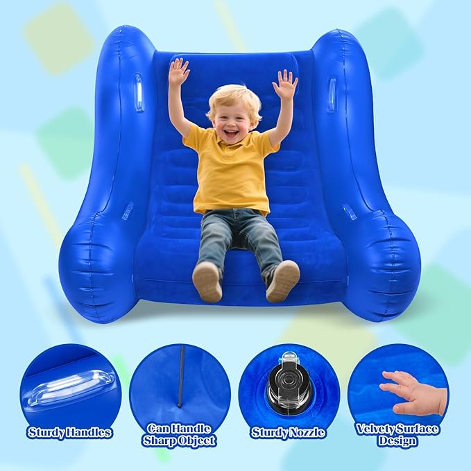 Sensory Rocker Chair for Kids, 42” x 42” x 38” Inflatable Pod Rocking Chair, Air Cloud Rocker, Autistic ADHD Sensory Chairs for Child, Indoor/Outdoor Toddler Rocking Chair – Includes Electric Air Pump