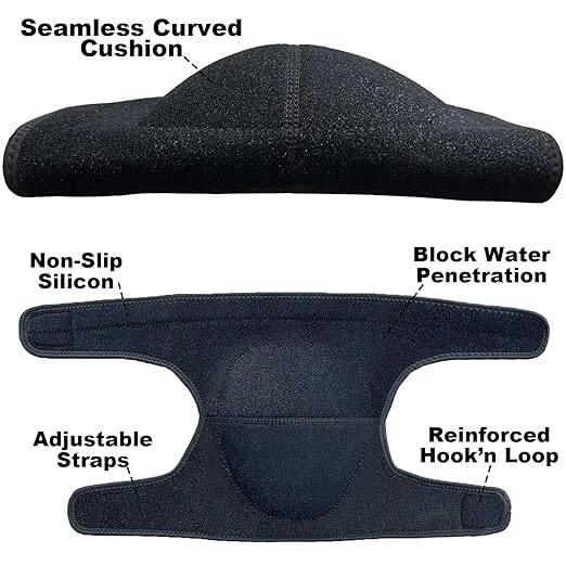 Knee pads for Men, Women Knee Pad for Gardening Kneeling Work, Flooring Kneepads with Soft Thick Foam Cushion for Weeding, Cleaning, Mechanic Knee Protector with Adjustable Strap, Black L (1 Pair)