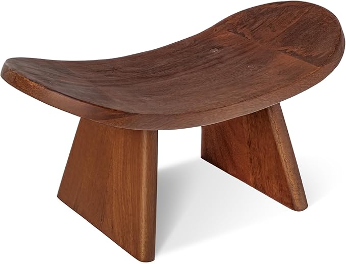 Vesoda Wood Meditation Ergonomic Kneeling Bench - 16.5" x 8.3" x 7.1" Yoga, Prayer, Meditation Bench - Meditation Stool Made of Strong and Durable Mango Wood - Indoor Outdoor Meditation Seat