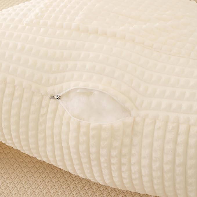 PAJEO Reading Pillow for Sitting in Bed, Large Backrest Reading Pillow with Arm Rest,Back-Rest Support Cushion for Sit Up on Couch, Sofa, and Floor, Dorm Essentials (Cream Flannel, Standard(17inch))