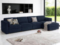CUGOAO 153.4'' Modular Sectional Sofa, Oversized L-Shaped Sectional Couch with Ottoman, Deep Seat Chenille Cloud Couch, Mordern Upholstered Couches for Living Room, Apartment, Office, Blue