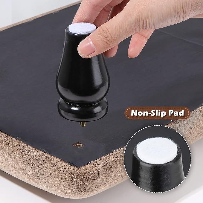 YOYETECO Small Foot Stool Ottoman with Stable Wood Legs Upholstered Footstool Padded Foot Rest Step Stool for High Beds Seat Chair Couch Sofa Patio Bedroom Living Room Office (5.9" H-Shallow Brown)
