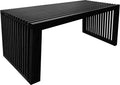 Berkvee Versatile Wooden Slatted Bench - Sleek Modern Design for Dining, Entryway, Bedroom - Indoor Use with Storage Capability for Home, Kitchen, Bathroom & Beyond (Black)