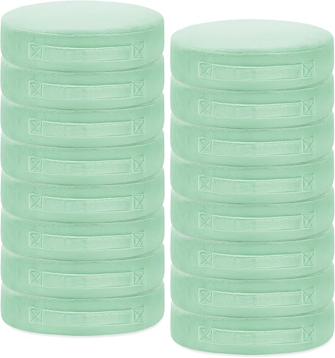 16 Pcs Round Floor Cushions for Kids, 15'' Plush Flexible Seating Pillows with Handles, Soft Chair Seats for Classroom Elementary Daycare Preschool Playroom Reading Corner Green