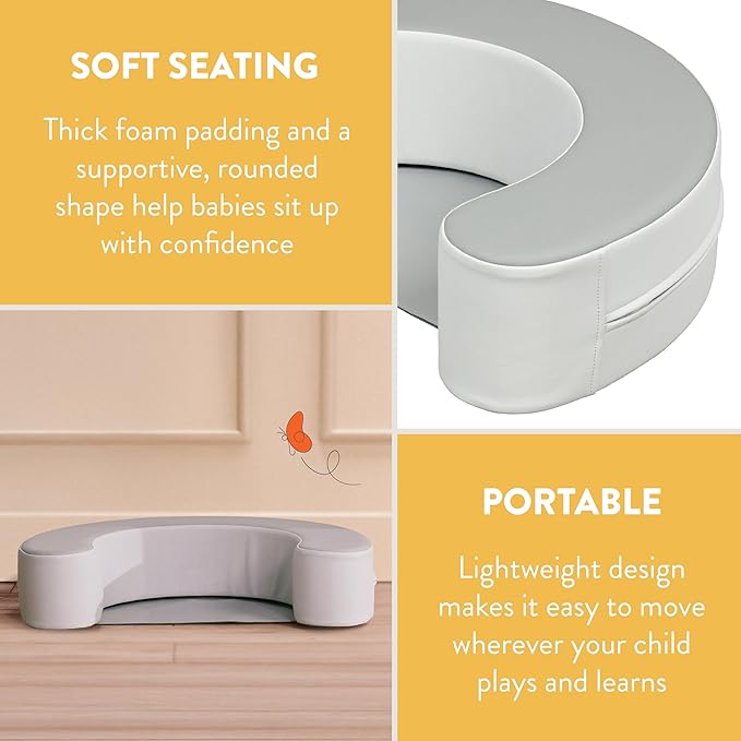 Sit 'n' Support Cushion, Floor Seat, Grey/Light Grey