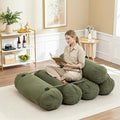 Ekskiei Bean Bag Sofa, Corduroy Sectional with Connecting Straps, Flexible Floor Seating, Soft Foam Filled Lounger, Non-Removable Cover, Reconfigurable Design,Living Room,Bedronm&Offices,Green