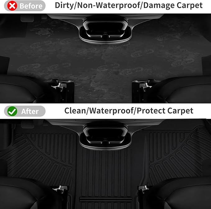 Floor Mats for 2018-2024 2025 Dodge Ram Promaster 1500/2500/3500 (Not Fit EV & Ram Promaster City), TPE All Weather Protection Front Row Van Floor Liners Accessories,Black