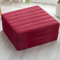 JKMAX 2 Pcs High Density Foam Floor Pillow - Upgraded Large Pillows Seating for Adults - Outdoor Floor Cushion with Soft Tufted Cover - Yoga Pillows for Sitting On Floor - 22 Inch Burgundy