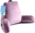 OAISZ Reading Pillow for Sitting in Bed Adult, Reading Pillow with Shredded Memory Foam, Bed Pillow with Washable Cover, Back Pillow Sitting Up with Extend Arms, Purple, X-Large