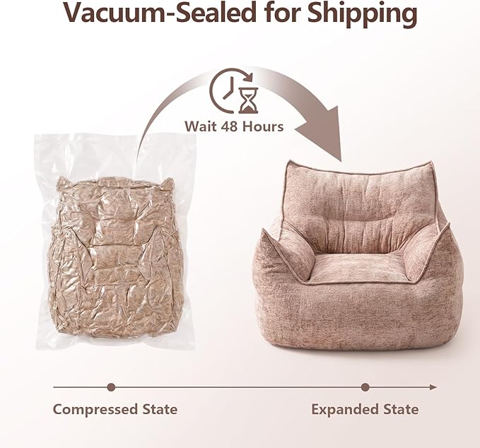 GLCS Bean Bag Chair for Adults,Comfy Reading Chair with Back Cushion,Bean Bag Chairs for Kids,Cozy Chair for Bedroom,Living Room, Apartment