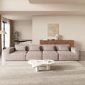 JACH 149" Cloud Sectional Couch, Huge Plus 4 Seater Modular Sofa, Modern Comfy Cloud Couches, Sofas Furniture for Living Room, Office, Apartment, Brown