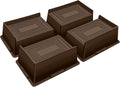 ANNKUT Bed Risers 3 Inch Heavy Duty,Oversized Couch Risers, Extra Wide Furniture Risers for Sofa Table Desk Headboard Chair Lifting,Rectangle Risering Blocks Support 6000 lbs(4 Pack Brown)