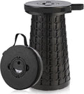 Upgraded 18-Inch Collapsible Stool, 800lbs Capacity, Heavy Duty Yet Lightweight, Portable Folding Stool for Adults, Taller Retractable Telescoping Seat for Camping, Fishing, Hiking, Travel, BBQ