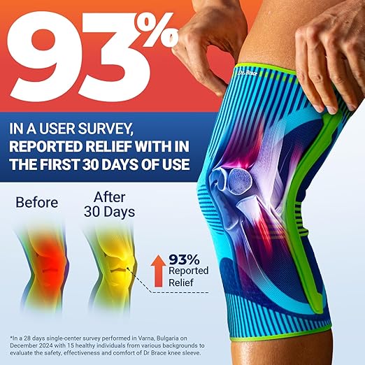DR. BRACE ELITE Knee Brace with Size Stabilizer (2 Pack) Knee Brace for Women & Men, Workout, Sports, Daily Knee Compression Sleeve for Maximum Knee Pain Support & Fast Recovery (Zeus, Small)