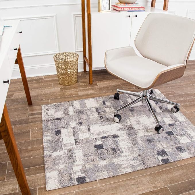 Anji Mountain Rug'd Office Chair Mat for Carpet & Hardwood Floor - Jacquard Woven Top, Anti-Slip Backing, Low Pile, Floor Protector Desk Chair Mat, Office Rugs for Rolling Chairs (40 x 54)