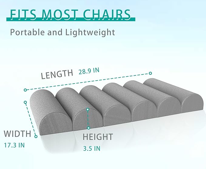Back Support Pillow for Office Chair with Neck Support,Lumbar Pillow Adjustable for Chair,Patented 6 semi-Circular Foldable Back Cushion Hanging on Desk Chair/Couch/Recliner,Soft