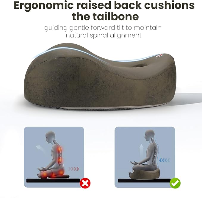 UTJZIB Meditation Cushion & Floor Pillow Seat - Ergonomic Comfortable Memory Foam Set Relieves Numbness Tailbone & Hip Pain from Long Sitting, idea for Reading, Yoga.