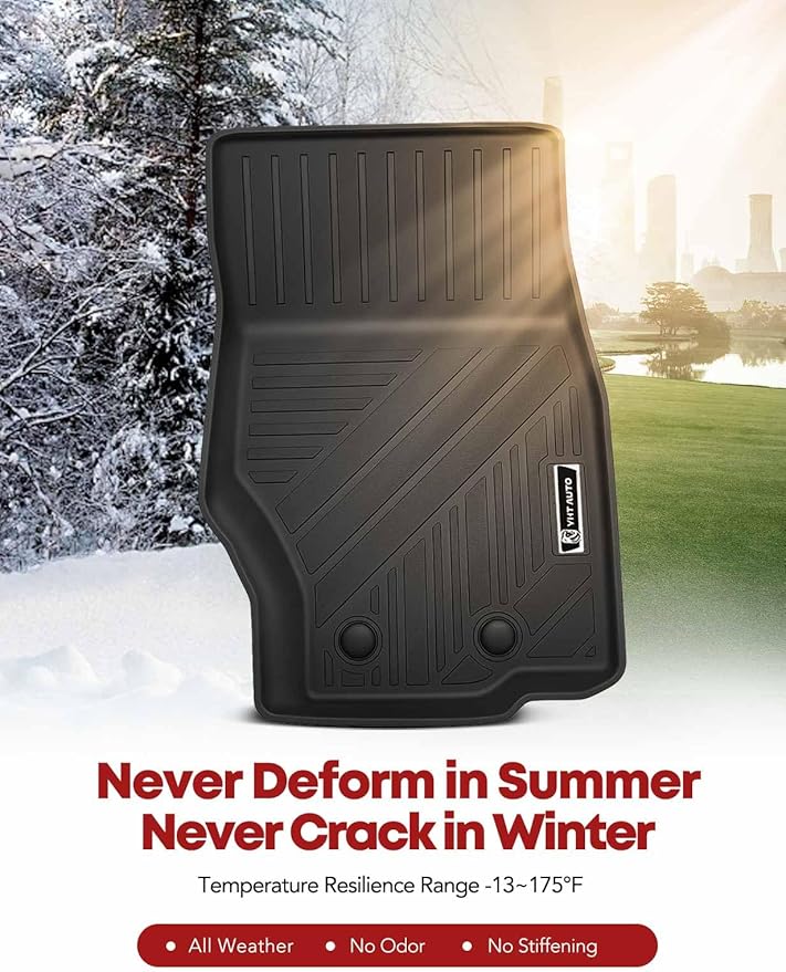 YHTAUTO Floor Mats Compatible with Jeep Grand Cherokee WL 2022-2025 5 Seat No L or WK, TPE All Weather Car Mats Waterproof Anti-Slip Odorless Floor Liner, Interior Car Accessories 1st & 2nd Row Liner