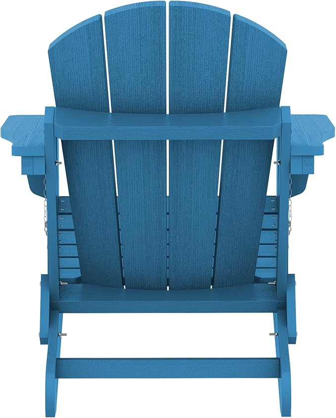 SERWALL Folding Adirondack Chair Set of 6 for Patio Garden Outdoors Fire Pit- Sapphire