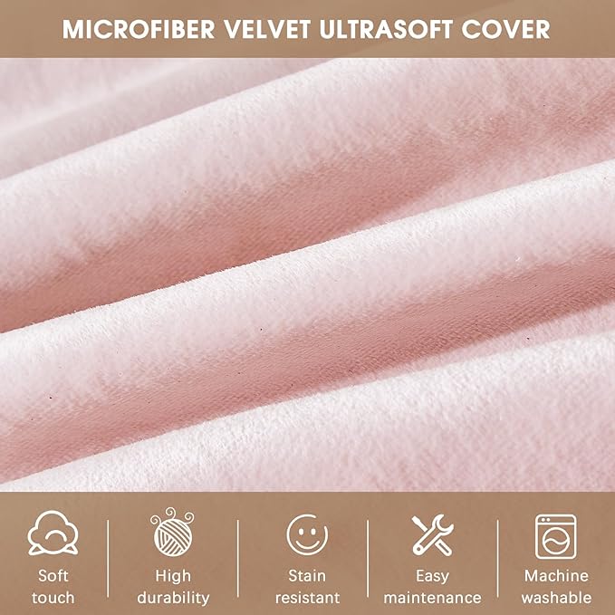 Bean Bag Chairs for Adults - Memory Foam Furniture BeanBag Chair - Kids/Teens Sofa with Soft Micro Fiber Cover - Round Fluffy Couch for Living Room Bedroom College Dorm - 3 ft, Pink