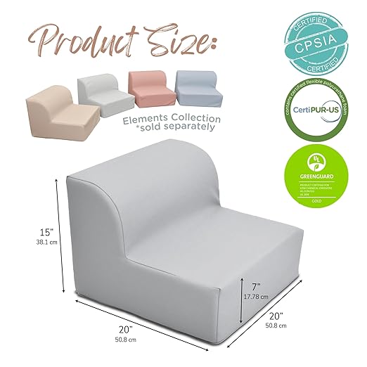 Children's Factory Library Lounger, Flexible Seating Classroom Furniture, Comfy Kids Chairs, Glacier Gray, Single Lounger