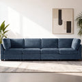 EDILLY 122 inches Oversized Modular Sectional Fabric Cloud Sofa Set, Extra Large L Shaped Couch Reversible Chaise Couch,4 Seat Modular Sofa,Blue