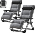 ABORON 2 Pack Zero Gravity Chair, Outdoor Lounge Chairs Sun Loungers with Removable Cushion,Headrest,Cup Holder,Reclining Patio Lounger Chair for Indoor and Outdoor