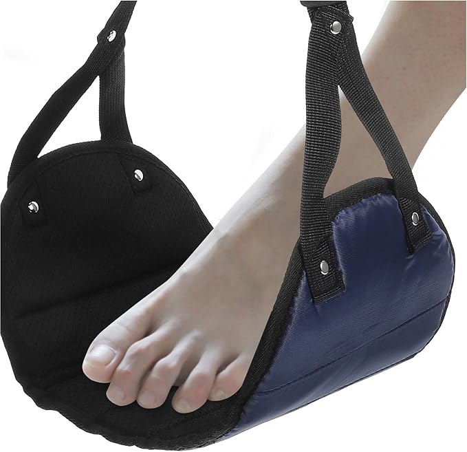Portable Adjustable Airplane Foot Rest Cushion for Adults Travel Essential Foot Hammock to Leg Discomfort Lightweight Compact Design for Flight and Office Use Comfortable No-Impact
