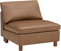 CHITA Super Large Sectional Couches for Living Room, Modular Cloud Couch Sectional Sofa, Premium Genuine Leather Sofa, Down Filled, High Density Foam, Real Leather in Saddle, Armless Chair