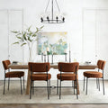 Stabrech Brown Boucle Dining Chairs Set of 4, Upholstered Dinner Chair with Metal Frame, Dining Room Chairs with Padded Seat, Round Modern Seating for Living Room