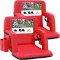 Sportneer Stadium Seats with Back Support: 2.5'' Thick Comfy Cushion 6 Adjustable Angle Bleacher Seat with Armrest - 2 Large Pockets, 2 Cup Holders Stadium Chair for Sport Events Concerts Parks
