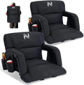 LILYPELLE Wide Stadium Seats with Back Support, Thick Bleacher Chairs with Comfy Cushion, 6 Reclining Positions Stadium Chair Bleacher Chairs with Armrests, Ultimate Comfort for Sports Events