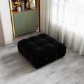 JACH Modern Ottomans Module for Living Room, Minimalist Comfy Breathable Ottoman, Velvet Ottoman for Living Room Apartment (Black)