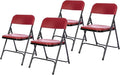 OEF Furnishings OEF800 Series Premium Heavy-Duty Plastic Folding Chairs, Lightweight, Durable Seating for Indoor and Outdoor Use, 500 lb Capacity (4-Pack, Red Plastic with Black Frame)