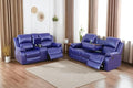 A Ainehome Living Room Furniture Set Leather Recliner Sofa Set Loveseat Chair Furniture Sofa Set for Living Room/Small Space/Rv/House/Office/Theater Seating (A-Blue Leather, Sofa+Loveseat)