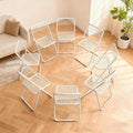 8 Pack Folding Chair,White Color,Single Piece,Foldable Space - Saving Design for Indoor/Outdoor Use