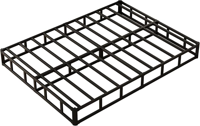 Maenizi King Box Spring 9 Inch, Heavy Duty Metal Box Spring Bed Base with Fabric Cover, Mattress Foundation, Easy Assembly, Noise Free, Black