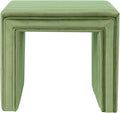HomePop Modern Channel Tufted Velvet Ottoman|Homepop Home Décor|Ottoman for Living Room & Bedroom - Green
