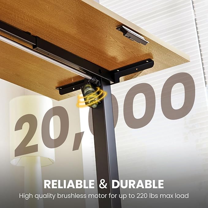 Casaottima Electric Standing Desk Frame, Single Motor Height Adjustable Table Legs with Memory Presets for Home Office, Stand Up Desk Legs for 40 to 63 inch Desktop, Black Frame Only