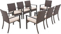 Sophia & William Patio Chairs Set of 8, 8 Pcs Lightweight Rattan Outdoor Dining Chairs, All-Weather Wicker Dining Chairs with Comfortable Seating