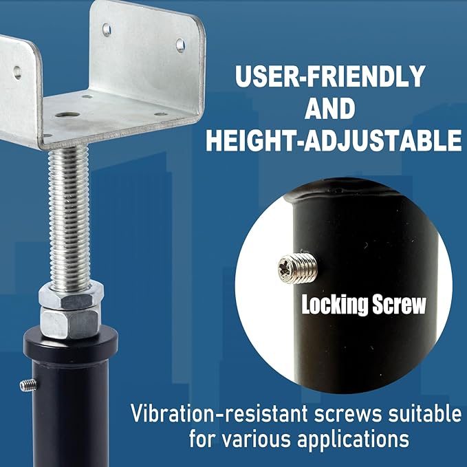 YXGJDP 4 Pack U-Shaped Floor Jack - Adjustable Steel Beam Support for 4x2, 4x4, 4x6 Joists Heavy Duty Screw Jack with U-Head Telepost & House Jack.11-14.5 Inch Adjustment Range.