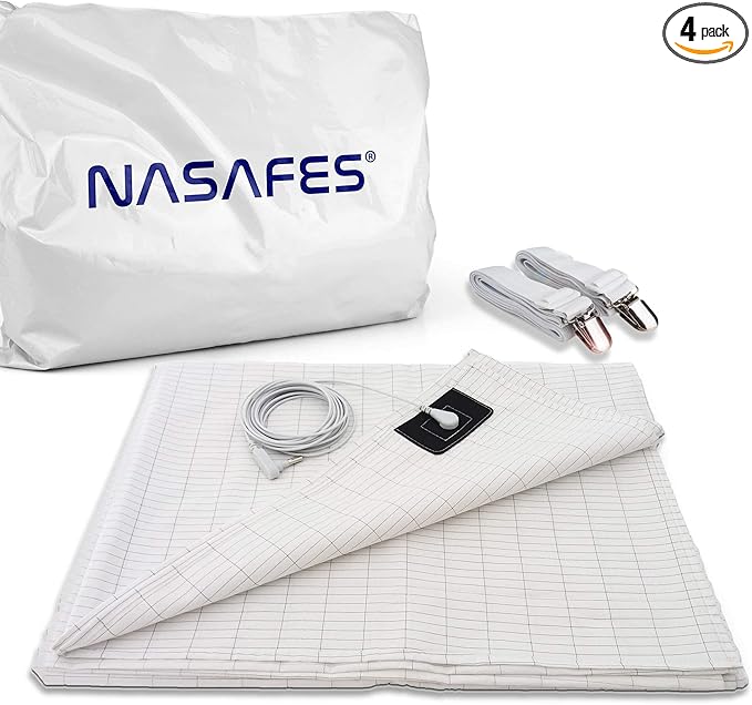 Earthing Half Sheet, Grounding Sheets for Earthing, Earthing Mat, Grounding Kit | Including Grounding Cord & 2 Suspenders | Earthing Sheet, Grounding Mat Earthing