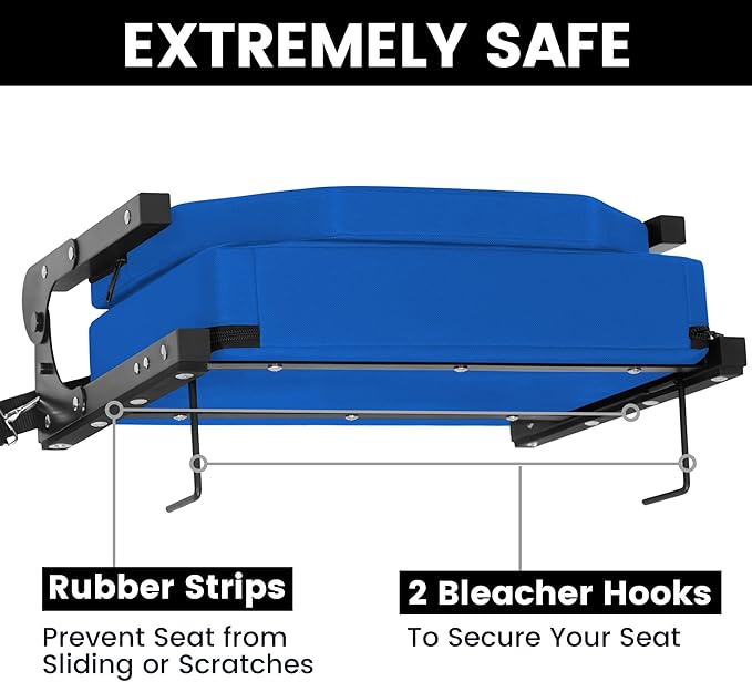 Stadium Seating for Bleachers, Bleacher Seats with Ultra Padded Comfy Foam Backs and Cushion, Wide Portable Stadium Chairs with Back Support and Shoulder Strap