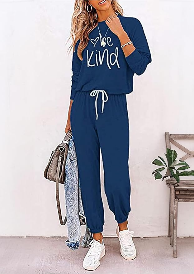 PRETTYGARDEN Women Fall 2 Piece Lounge Outfit Long Sleeve Tops High Waisted Jogger Pants Set Spring Travel Clothes Tracksuit
