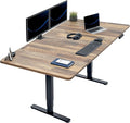 VIVO Electric 71 x 36 in Dual Motor Sit Stand Desk, Memory Height Adjustment, 2B Series, Reclaimed Wood Top Black Frame, DESK-KIT-2B7P-36