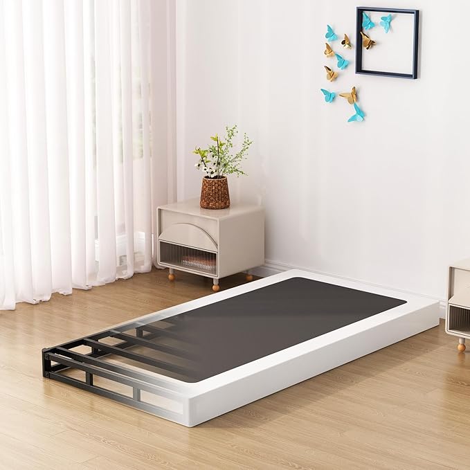 Upcanso Twin XL Box Spring Bed Base 6 Inch, Low Profile Metal Boxspring XL Twin with Fabric Cover, 2000 Lbs Max Weight Capacity Mattress Foundation, Noise-Free, Easy Assembly