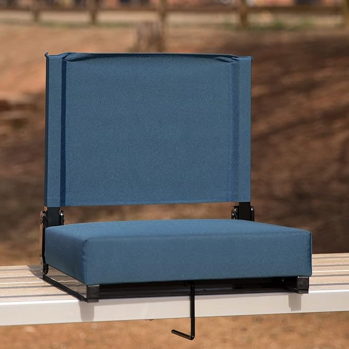 Flash Furniture Grandstand Portable Stadium Seat for Bleachers or Benches, Folding Padded Stadium Chair with Carrying Handle, 500 lb. Weight Capacity, Teal