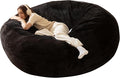 Bean Bag Chair for Adults, Floor Bean Bags Offers Ample Space for Adults,Memory Foam Giant Bean Bags,Lounger Versatile Design Suits Any Room,Movie Nights,Reading(Black,6FT)